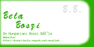 bela boszi business card